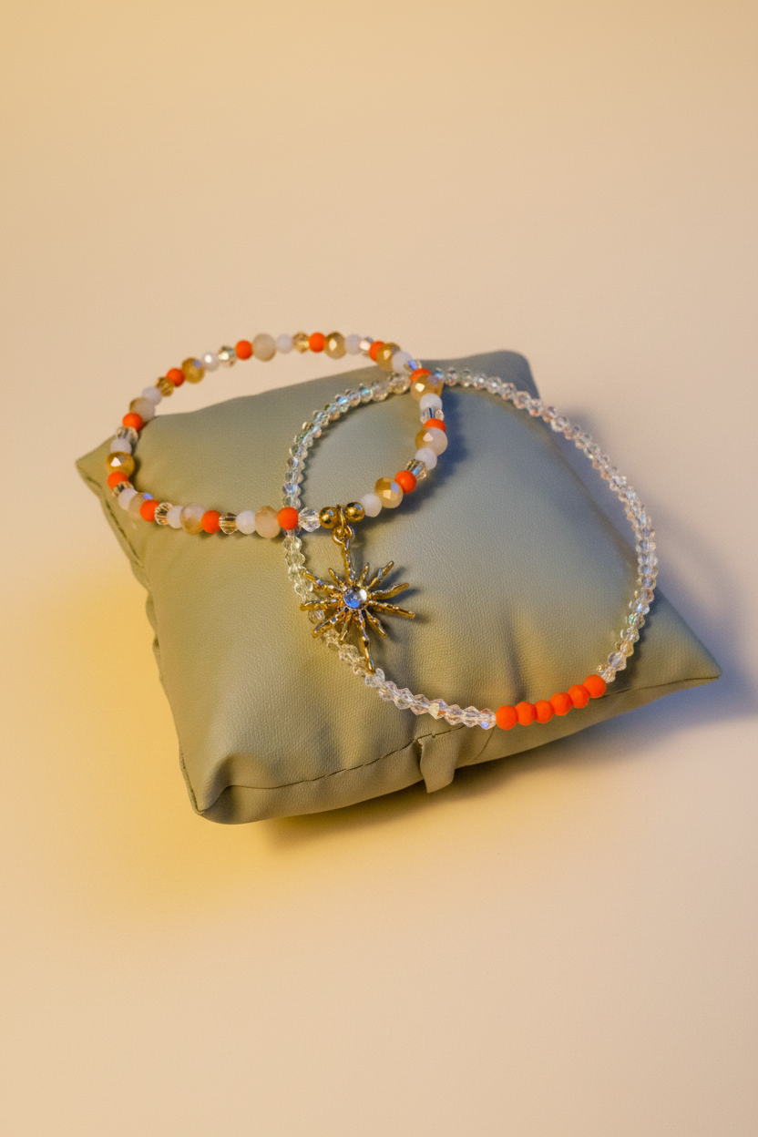 Coral Bracelet & Anklet Duo