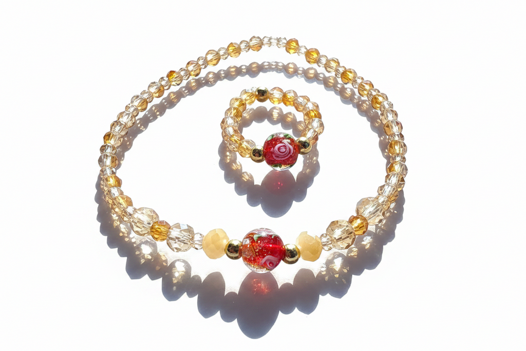 Red Bloom jewelry set