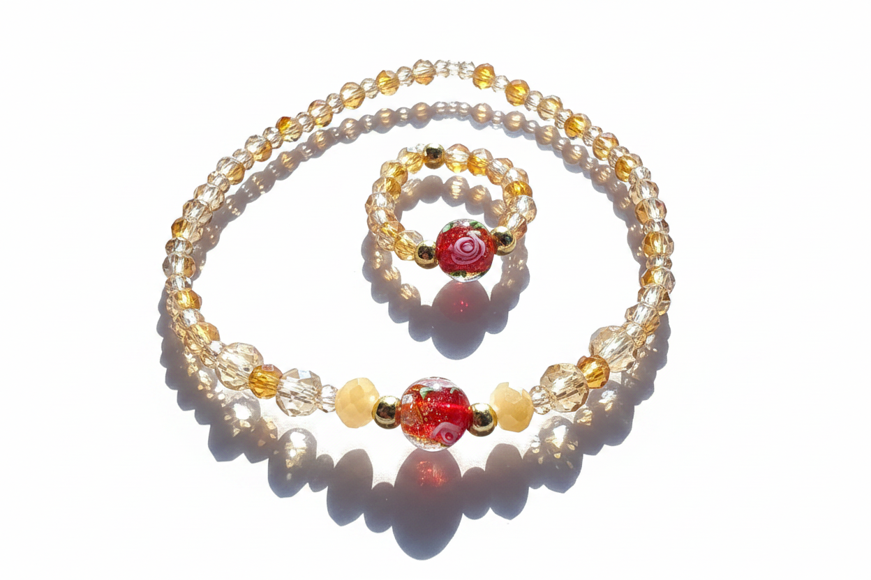 Red Bloom jewelry set