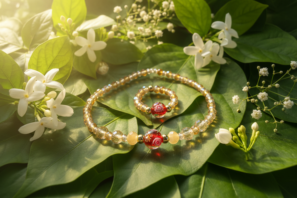 Red Bloom jewelry set